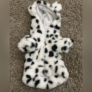 Spotted Faux Fur Dog Coat